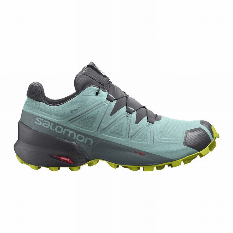 SALOMON SPEEDCROSS 5 GORE-TEX Philippines - Women's Trail Running Shoes - Turquoise/Dark Grey | 9572